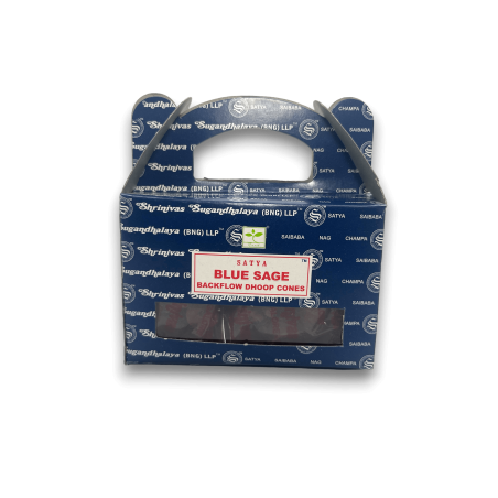 Conuri de reflux SATYA Blue Sage - Conuri Blackflow Dhoop - Cutie cu 24 conuri