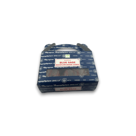 Coni di reflusso salvia blu SATYA - Coni Dhoop Blackflow - Scatola da 24 coni