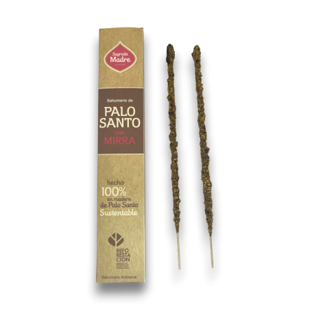 Incenso di Palo Santo con Sacra Madre Mirra - Sahumerio 8 bastoncini spessi