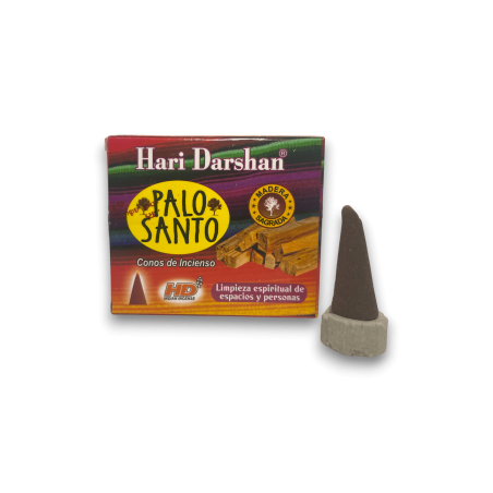 Cones de Incenso HD Palo Santo Hari Darshan Limpeza espiritual de espaços e pessoas - Caixa com 10 cones