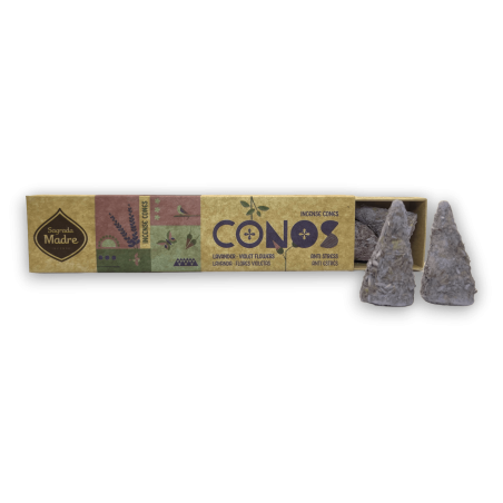 Conos Lavanda y Flores Violetas Sagrada Madre Anti Estrés - Conos Artesanos - 8 conos