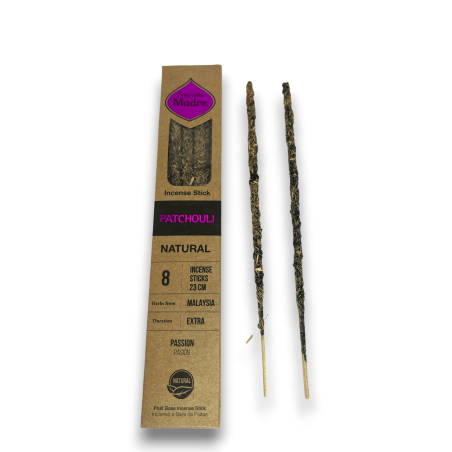 Encens Patchouli Naturel Sainte Mère Patchouli Passion - Encens 8 bâtonnets épais Bio - Origine Malaisie