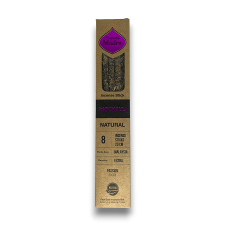 Natural Patchouli Incense Holy Mother Patchouli Passion - Incense 8 thick sticks Organic - Origin Malaysia