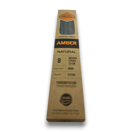 Incenso Natural de Âmbar Mãe Sagrada Âmbar Transformativo - Sahumerio 8 bastões grossos Ecológico - Origem Índia