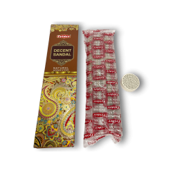 Incienso Tridev Sandalo Decent Sandal - Natural Incense Sticks - 10 varillas gruesas