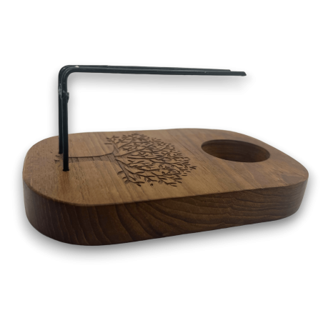 Quemador de Palo Santo Diseño Árbol de la Vida Madera de Teca - 15x10cm - Hecho a Mano