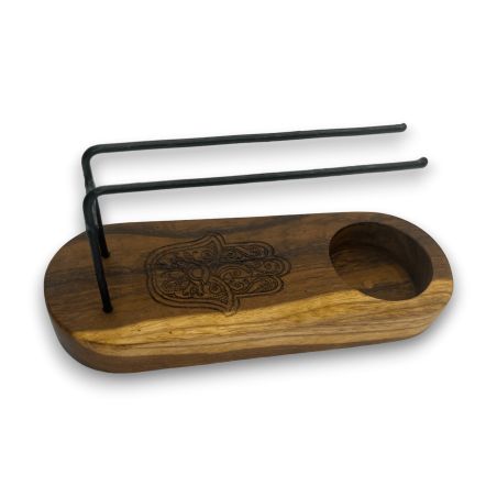 Palo Santo Kleiner Design Hamsa Teak Holzbrenner - 15x5,5cm - Handgefertigt