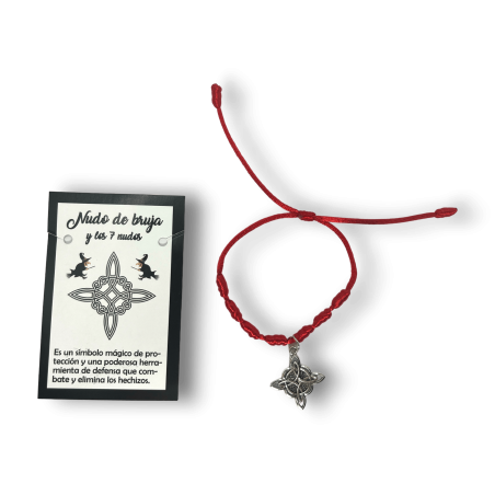 Hexenknoten Armband und 7 Knoten rotes Seil - HOSTENATURA