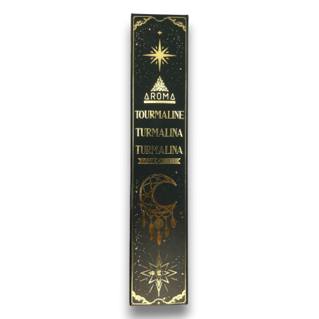 Kit de Tămâie Turmaline AROMA Smudge Crystal Incense - Bețișoare de tămâie cu minerale - 1 cutie de 20gr.