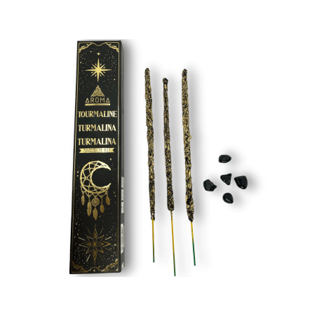Encens Turmalina AROMA Smudge Kit Encens Crystal - Barretes d'encens amb minerals - 1 capseta de 20gr.