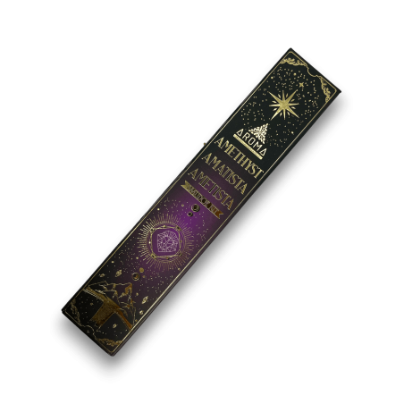 Amethyst Tămâie AROMA Smudge Crystal Incense Kit - Bețișoare de tămâie cu minerale - 1 cutie de 20gr.