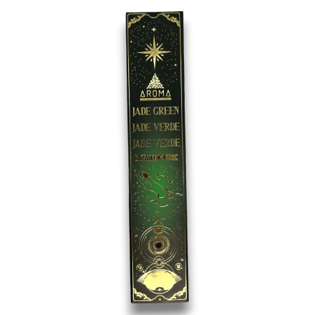 Encens Jade Vert AROMA Smudge Kit Encens Cristal - Bâtonnets d’encens minéraux - 1 boite de 20gr.