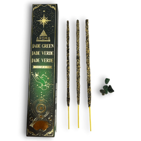 Green Jade Wierook AROMA Smudge Crystal Incense Kit - Wierookstokjes met mineralen - 1 doosje van 20gr.