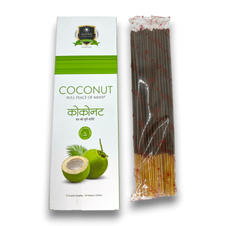 Alaukik ココ香 - ココナッツ - 大パッケージ 90gr - 55-65 スティック - インド製