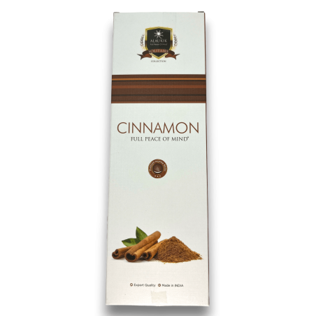 Incenso alla cannella Alaukik - Cannella - Confezione grande 90gr - 55-65 bastoncini - Prodotto in India