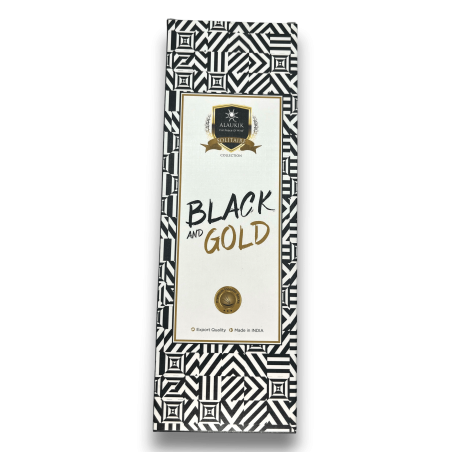 Encens Alaukik Black and Gold Paquet Gran 90gr - 55-65 varetes - Fet a Índia