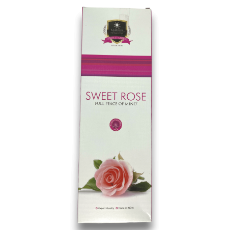 Encens Alaukik Dolç Rosa - Sweet Rose - Paquet Gran 90gr - 55-65 varetes - Fet a Índia