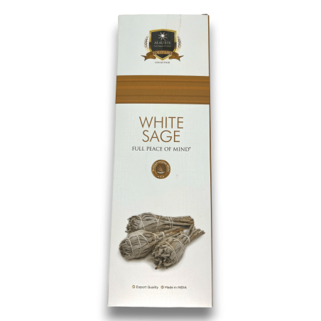 Alaukik White Sage Incense - White Sage - Large Pack 90gr - 55-65 sticks - Made in India
