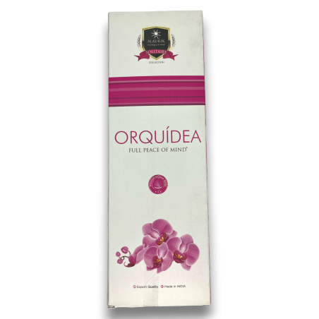 Tămâie cu orhidee Alaukik - Orhidee - Pachet mare 90gr - 55-65 bețe - Fabricat în India