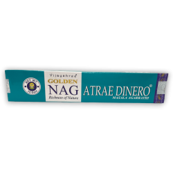 Incienso Atrae Dinero GOLDEN NAG Attract Money Masala Agarbathi - 1 cajetilla de 15gr.