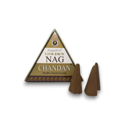 GOLDEN NAG Conos de Reflujo Chandan - Conos Incienso Blackflow - 10 conos