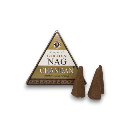 GOLDEN NAG Conos de Reflujo Chandan - Conos Incienso Blackflow - 10 conos