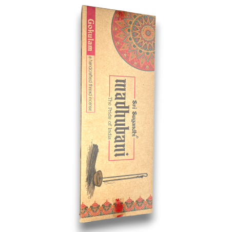 Incienso Rope Gokulam Madhubani Sri Sugandhi Rosa - Incienso Rope con Soporte - Calidad Premium