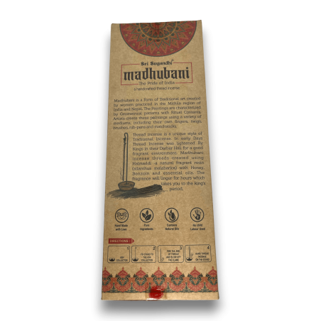 Gokulam Madhubani Sri Sugandhi Rosa Räucherseil - Räucherseil mit Ständer - Premium Qualität