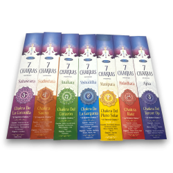 Incienso Siete Chakras ULLAS 7 Chakras - 7 paquetes de 5 barritas de incienso
