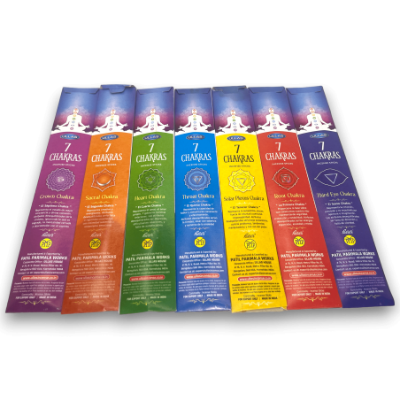 セブン チャクラのお香ULLAS 7 Chakras - お香スティック 5 本入り 7 パッケージ