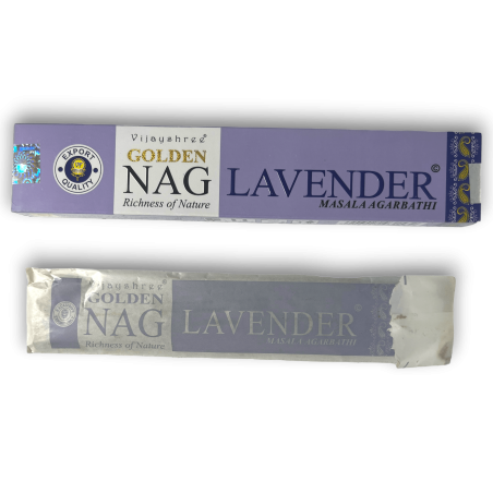 Lavendelwierook GOLDEN NAG Lavander Vijayshree geur - 1 doos van 15gr.
