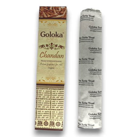 Goloka Chandan Masala Sandelträ Rökelse - 1 låda med 15gr.