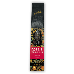 Incienso Rosa y Olíbano Amor Manifest Sree Vani Love Rose & Olibanum - Incienso Artesanal - 4 barritas gruesas calidad Extra