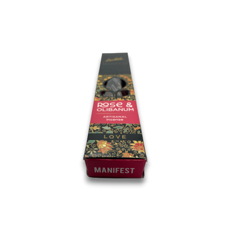 Rose en Olibanum Wierook Love Manifest Sree Vani Love Rose & Olibanum - Handgemaakte wierook - 4 dikke stokjes Extra kwaliteit