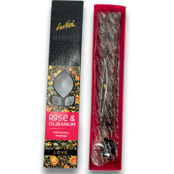 Incienso Rosa y Olíbano Amor Manifest Sree Vani Love Rose & Olibanum - Incienso Artesanal - 4 barritas gruesas calidad Extra