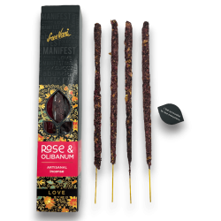 Incienso Rosa y Olíbano Amor Manifest Sree Vani Love Rose & Olibanum - Incienso Artesanal - 4 barritas gruesas calidad Extra