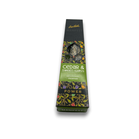 Incenso Cedro e Sweet-Grass Energy Manifest Sree Vani Power Cedar & Sweet-Grass - Incenso artesanal - 4 varas grossas