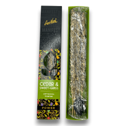 Incenso Cedro e Sweet-Grass Energy Manifest Sree Vani Power Cedar & Sweet-Grass - Incenso artesanal - 4 varas grossas