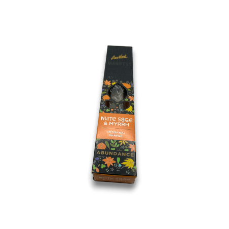 White Sage & Myrrh Abundance Incense Manifest Sree Vani White Sage & Myrrh Abundance - Tămâie manuală - 4 bețe