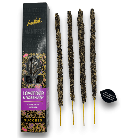 Lavendel und Rosmarin Weihrauch Erfolg Manifest Sree Vani Lavander & Rosmarin Erfolg - Artisan Räucherstäbchen - 4 Riegel