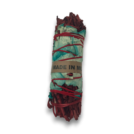Atado Salvia Floral con Sangre de Dragon Smudge Made in México - Atado de Hierba 10cm