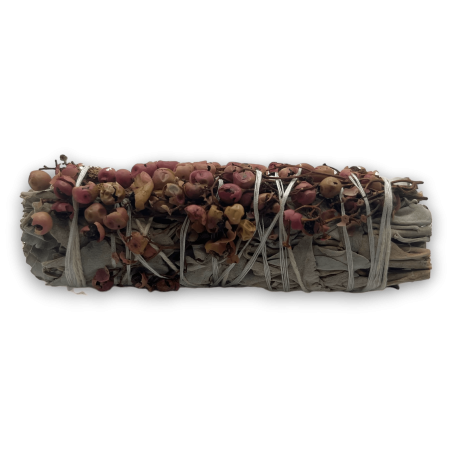 White Sage and Smudge Pirul Seed Bundle Made in Mexico - Grass Bundle 10cm