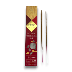 Incienso AROMA Trio Palo Santo, Salvia Blanca y Rosa - Trio Series 1 cajetilla 15gr.