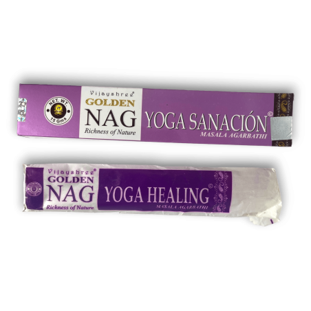 Incenso Yoga Healing GOLDEN NAG Fragrância Yoga Healing Vijayshree - 1 caixa de 15gr.