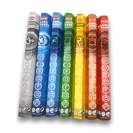 Set Inciensos Siete Chakras HEM 7 Chakras - 7 paquetitos de 20 barritas