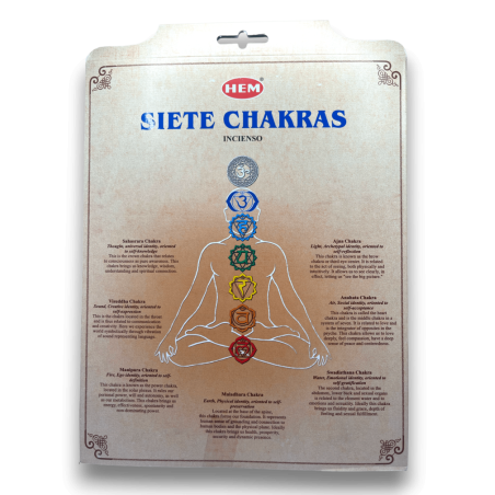 Set Inciensos Siete Chakras HEM 7 Chakras - 7 paquetitos de 20 barritas