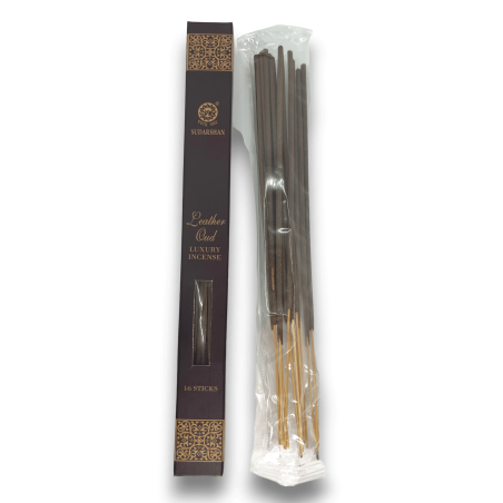 Incenso de luxo Oud Sudarshan de couro - 16 varas