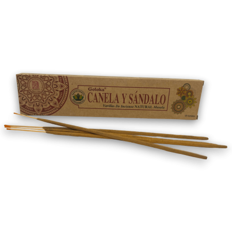 Incenso Biologico alla Cannella e Legno di Sandalo GOLOKA Cannella e Legno di Sandalo - Incenso Masala Naturale - 1 scatola da 1