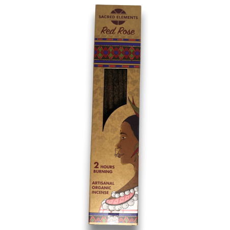 SACRED ELEMENTS Red Rose HEM Rökelse - 10 ekologiska hantverkspinnar