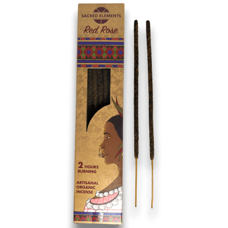 SACRED ELEMENTS Incenso Red Rose HEM - 10 bastões artesanais orgânicos